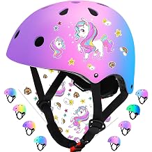 Wemfg Color Gradient Adjustable Kids Bike Helmet Toddler Helmets for 3-5 5-8 8-14 Girls Boys Child Helmet for Multi-Sports Skateboarding Cycling Scooter Roller Skating Balance Bike