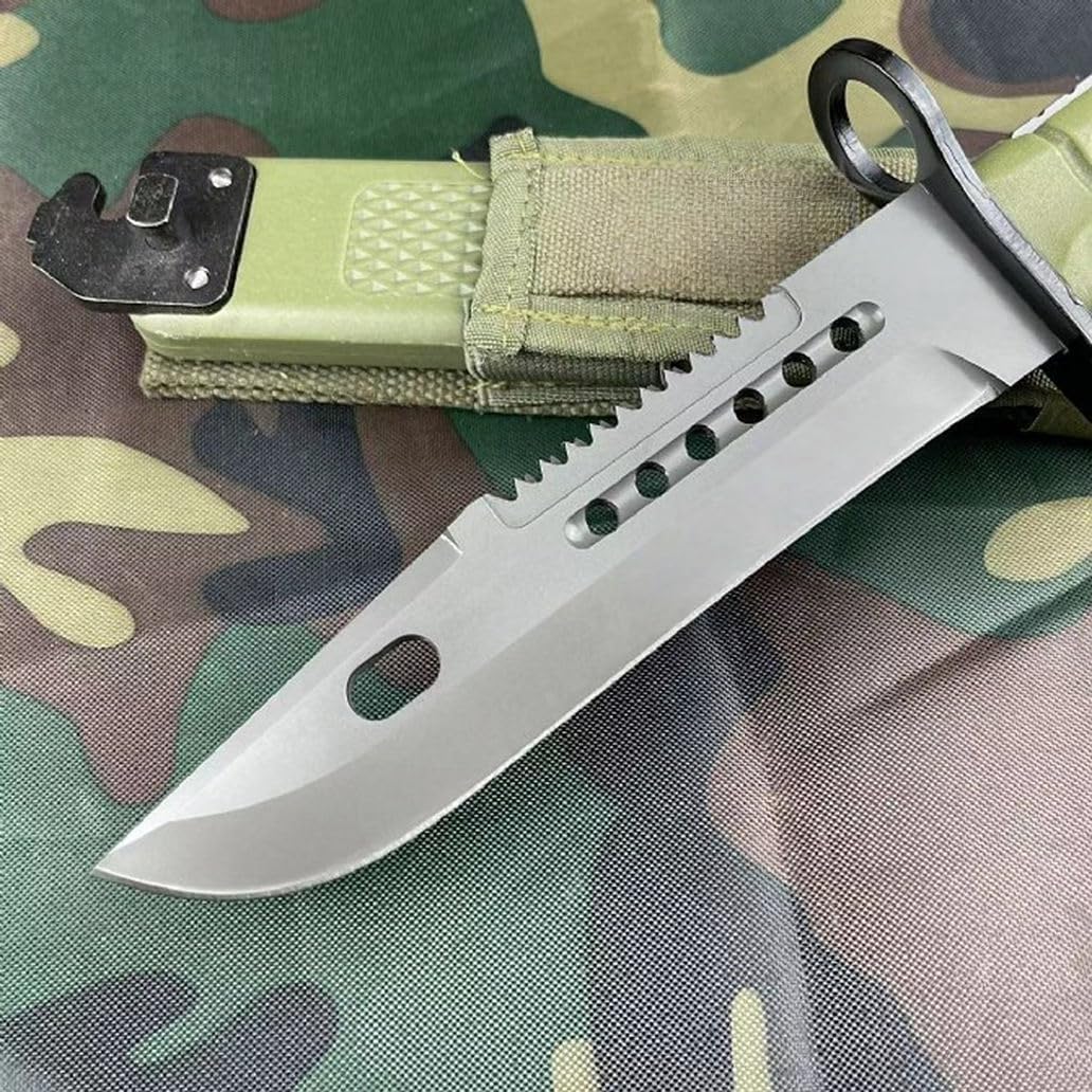 Generisch TEERMA AW8 - Integriertes geschmiedetes gerades Messer im Freien mit fester Klinge, Überlebensmesser, Perfektes Bushcraft Messer Outdoor,Jagdmesser