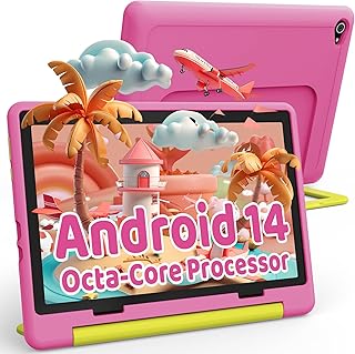 Ainmel Tablette Android pour Enfants, Tablette pour Enfants, 8 Go + 64 Go (Extensible jusqu’à 128 Go), contrôle Parental, …
