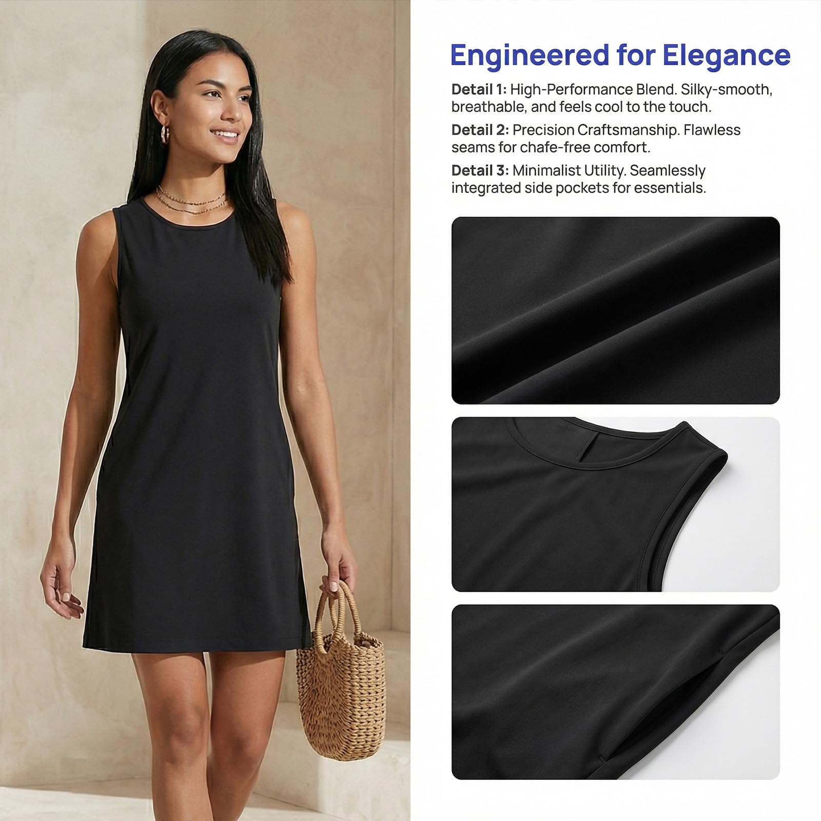 Abito Estivo da Donna Senza Maniche Stampa Floreale Bohémien Etnico Vestito Elegante Abito da Spiaggia Tank Short Mini Vestiti A-Line Estivo Vintage Beach Dress
