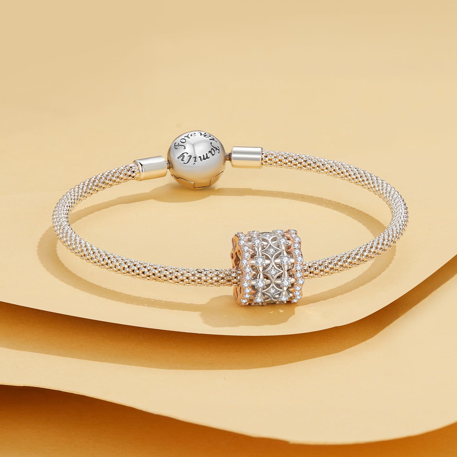 LYGBAOFUL Gioielli in Argento Sterling, Perline Distanziatrici Placcate in Platino 10mm Filigrana Rotonda Cava in Metallo Sfuso per Artigianato Bracciali Collane Orecchini Creazione di Gioielli