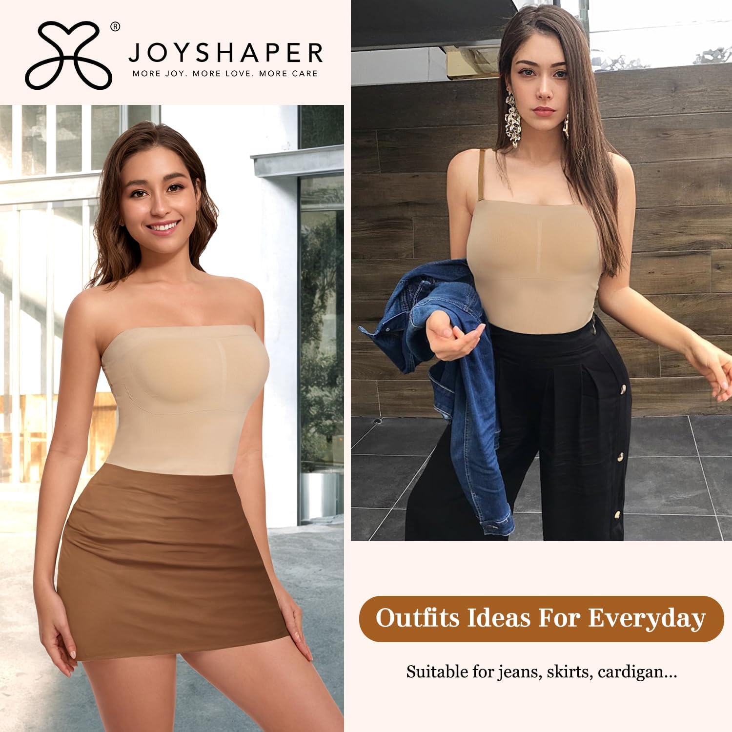 JOYSHAPER Strapless Shapewear Tank Tops for Women Tummy Control Compression Cami Tube Top - Image 5