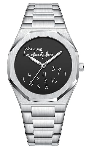 Fashion Men’s Analog Stainless Steel Funny Dial Wristwatch Minimalist Octagon
