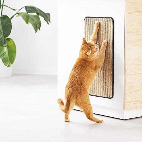 Miniatura 2 de Navaris Sisal - Alfombrilla rascador para gatos, 12.6 x 23.6 pulgadas, para pared, protector de arañazos para gatos de interior, gatos adultos,