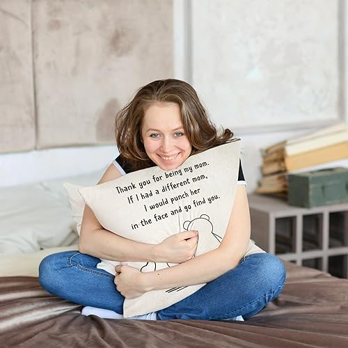Miniatura 6 de Sunia Funda de almohada para mamá, divertida funda de almohada para el día de la madre, mamá oso para cumpleaños, Navidad, regalo de madre de hija