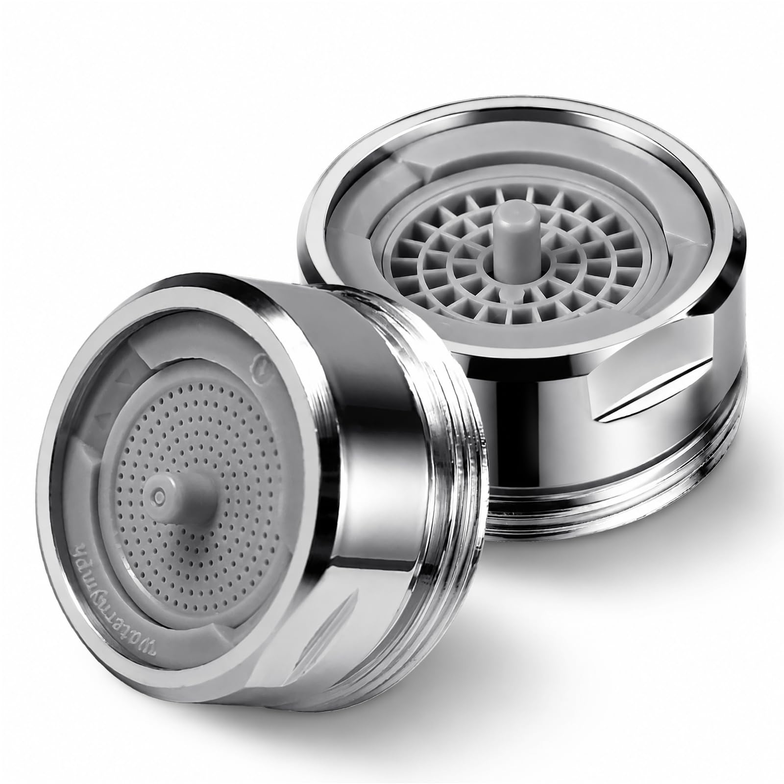M24 Mousseur Robinet Lot de 2, Laiton Anti-Calcaire, 2 Jets Réglables + Anti-Éclaboussures, Économiseur d’Eau pour Cuisine et Salle de Bain