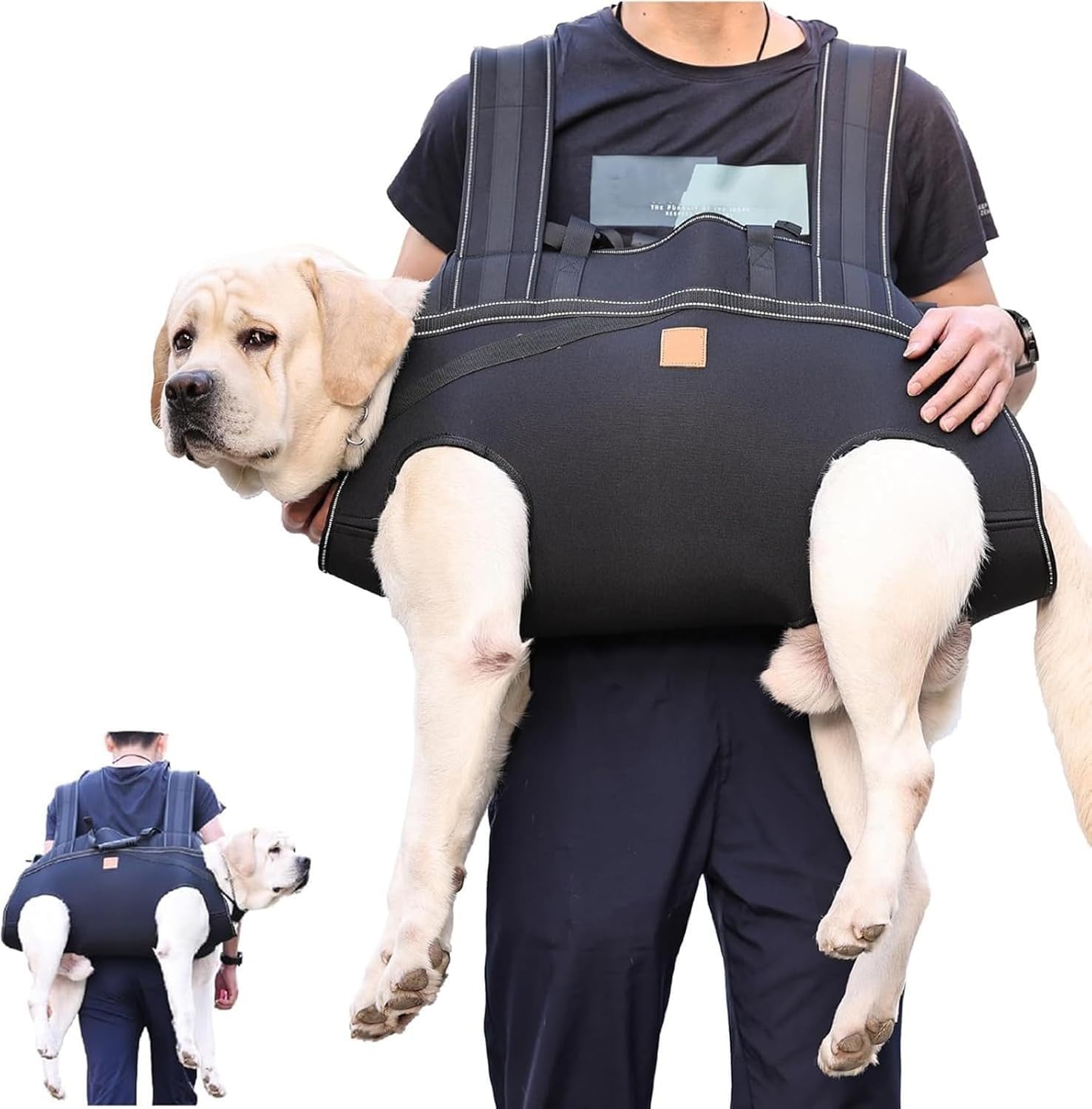 Arnés De Elevación para Perros Mediano Gran,Arnés De Cuerpo Entero Perro,Arnes Ayuda Perro,Arnes De Transporte para Perros, Portabebés De Rehabilitación para Escaleras Y Coches con Asa 3XL