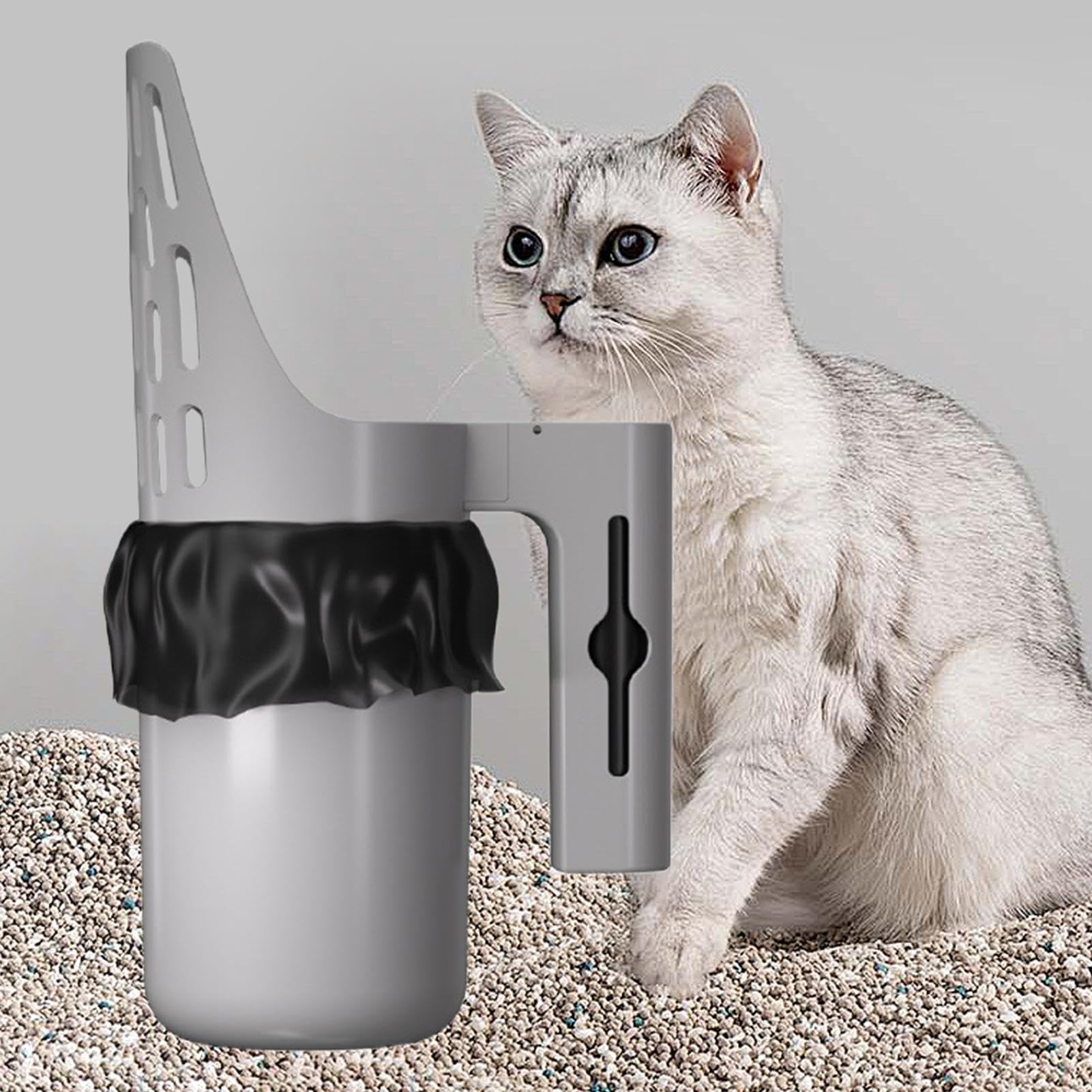 Pala para Arena de Gato, Pala de Arena for Gatos con Bote Basura, Gran Capacidad, Suministros for Mascotas, for el hogar, Interior y Exterior