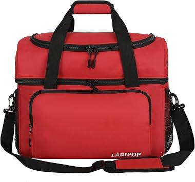 LARIPOP 2 Ball Bowling Bag Double Bowling Ball Carrier with Padded Holder, Shoe Compartment for Men Women Bowling League & Tournament