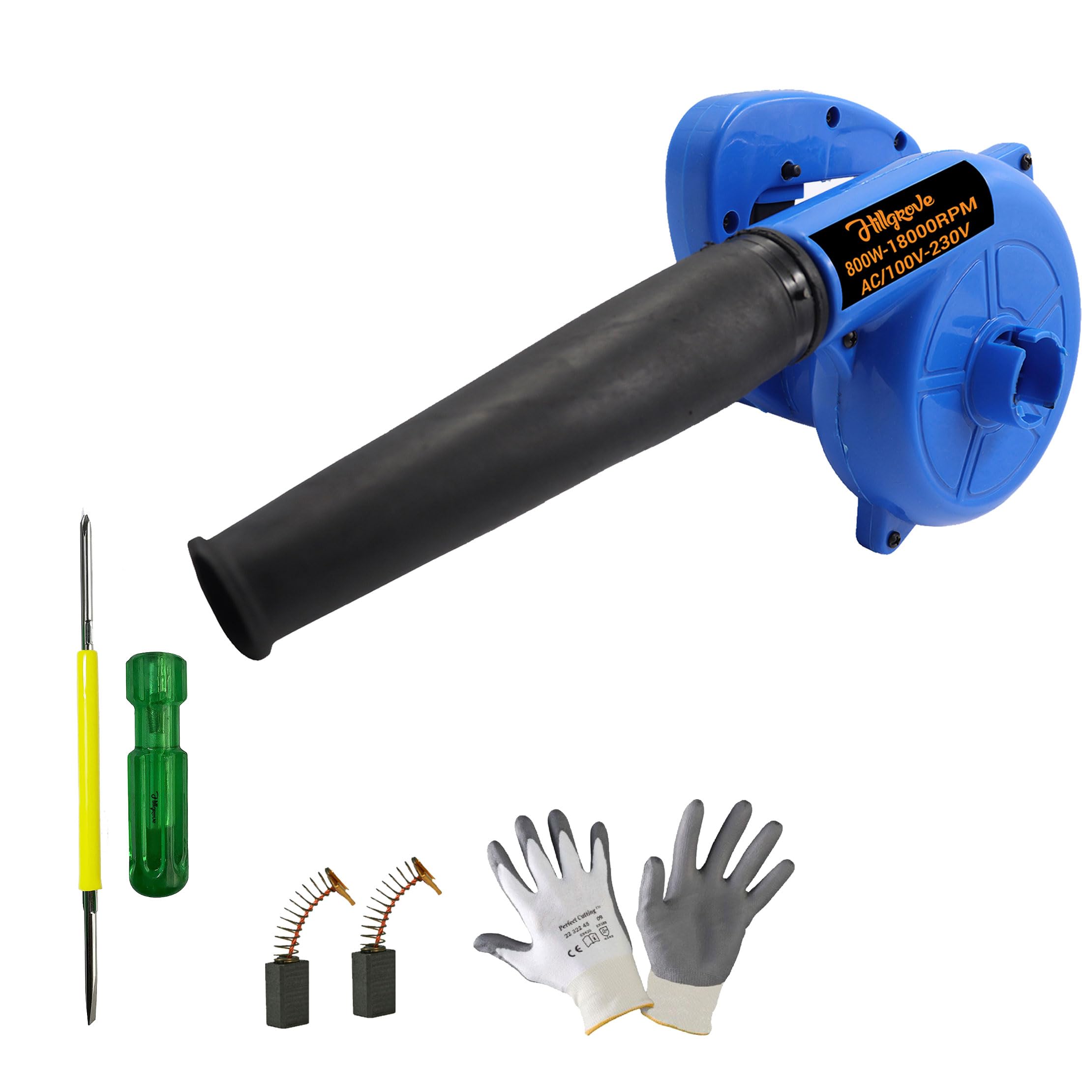 Hillgrove HGCM1246M2 800W-18000RPM Electric Air Blower and Suction Dust Cleaner for AC/Computer/Home with 2in1 Screwdriver Air Blower Fan Machine Gun Dust Cleaning Forward Curved Air Blower-image-35
