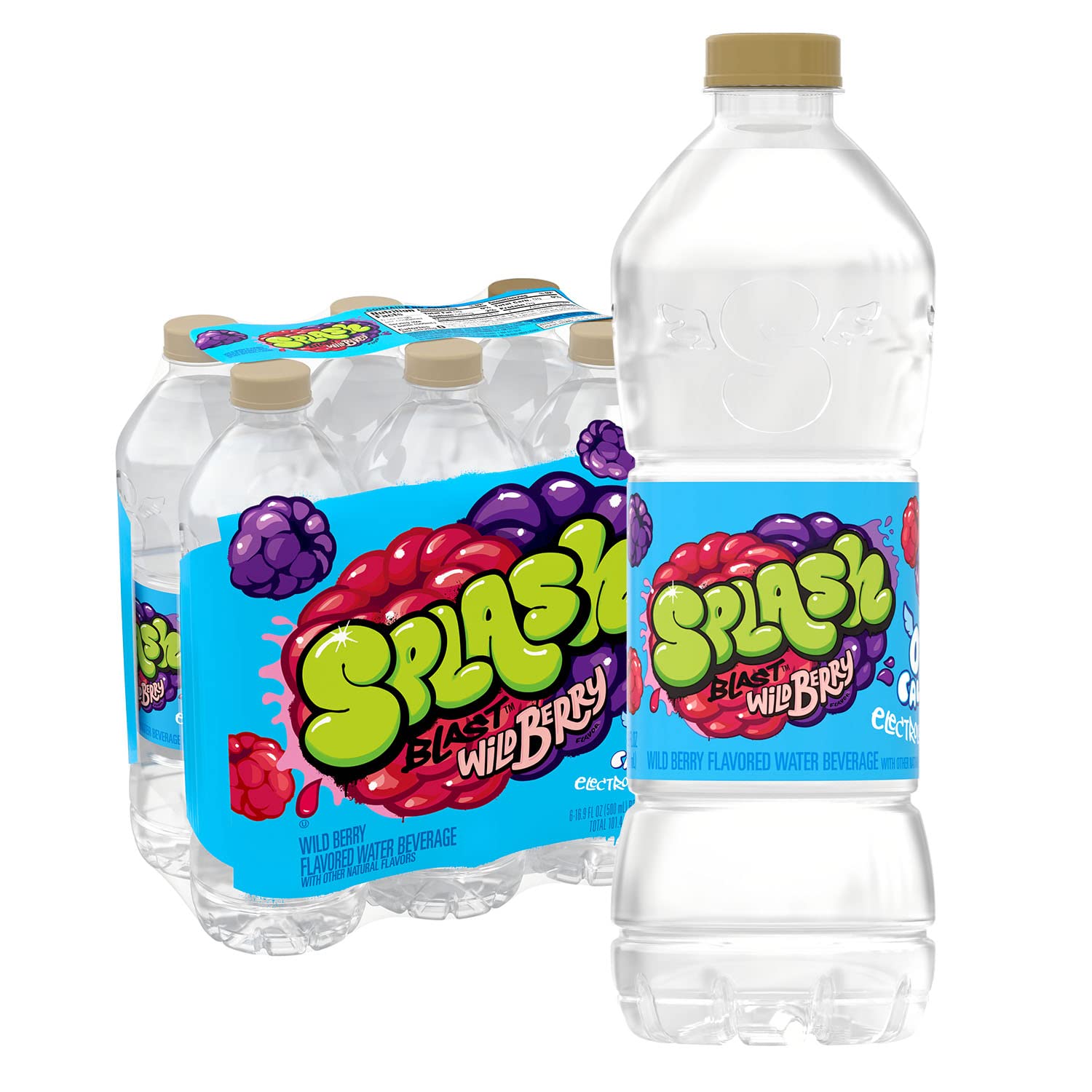 Splash Blast, Flavored Water Beverage, Wild Berry Flavor
