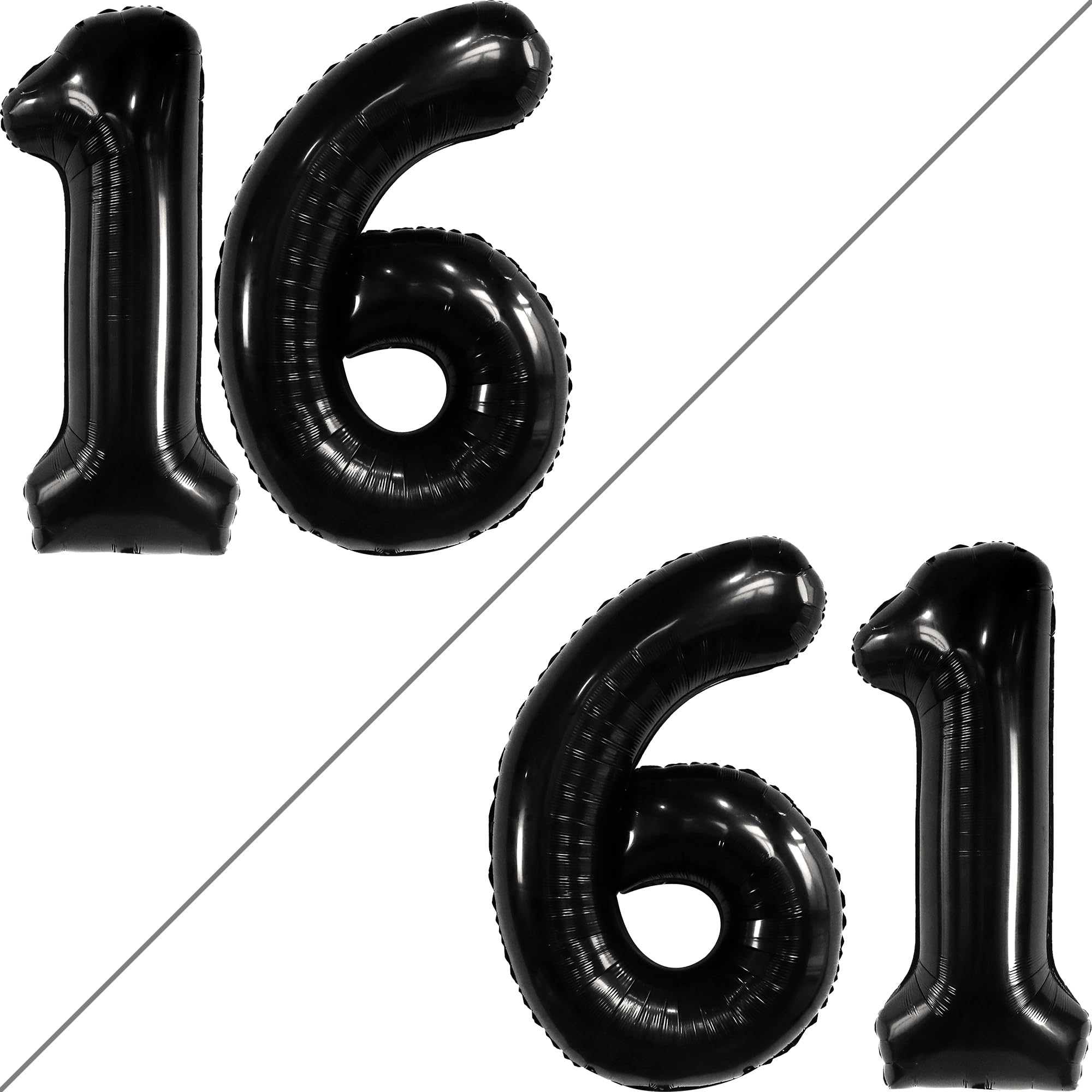 KatchOn, Giant Black 16 Balloon Numbers - 40 Inch | 16 Birthday Balloons for Sweet 16 Birthday Decoration | 16th Birthday Decorations for Boys | Sixteen Balloon, 16th Anniversary Decorations