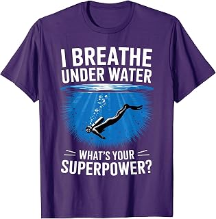Funny Scuba Diving Art For Men Women Snorkeling Scuba Diver T-Shirt
