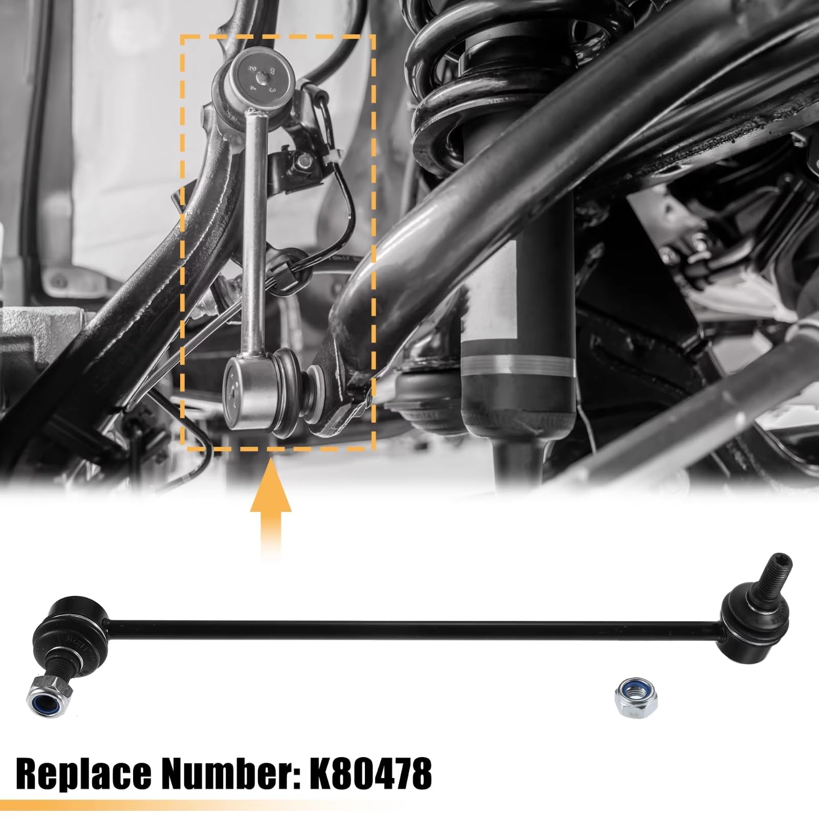 Bieletas de Barra estabilizadora Delantera (1 par) Bieletas de Extremo de Barra estabilizadora Delantera para automóvil K80478 Compatible con VW Golf 2010-2014 GTI 2007-2014 Jetta 2005-2018