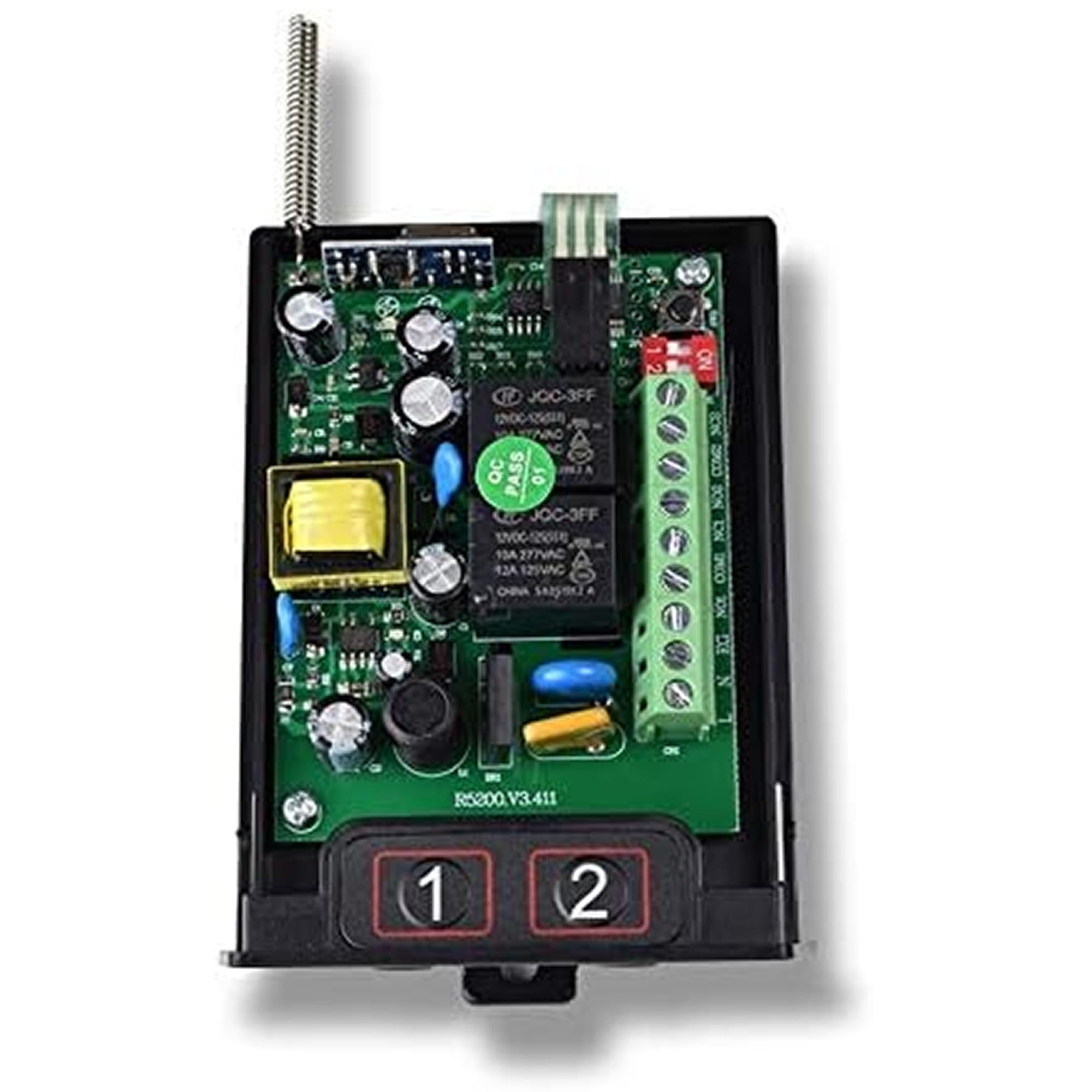 DOMO-MATIC Kit Motor para Puerta Enrollable y Persiana Metálica hasta 160kg, con Cuadro de Maniobras y 2 Mandos a Distancia