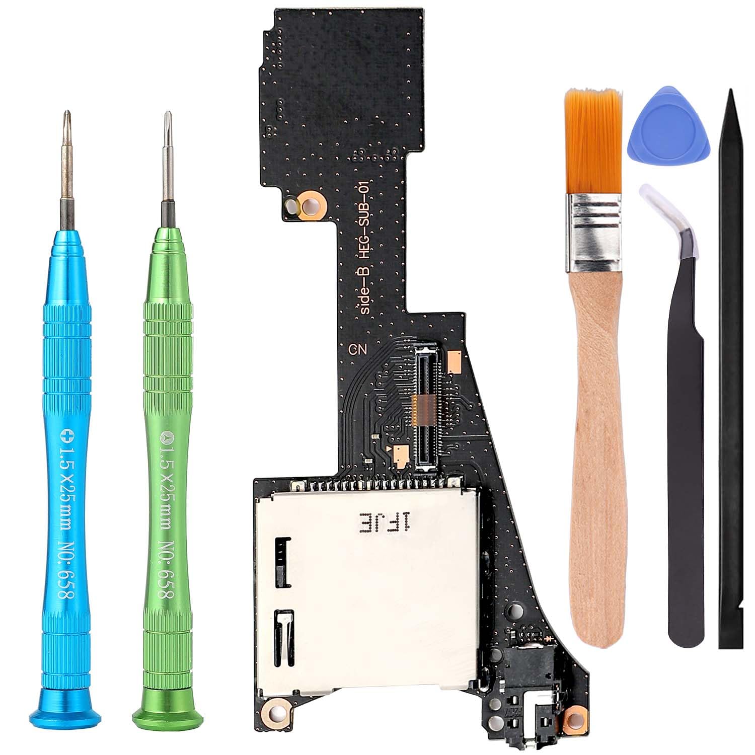 Compatible with Nintendo Switch OLED, Ikpek Game Card Reader Cartridge Micro SD Card Slot Tray Headphone Jack Daughterboard Replacement for NS OLED