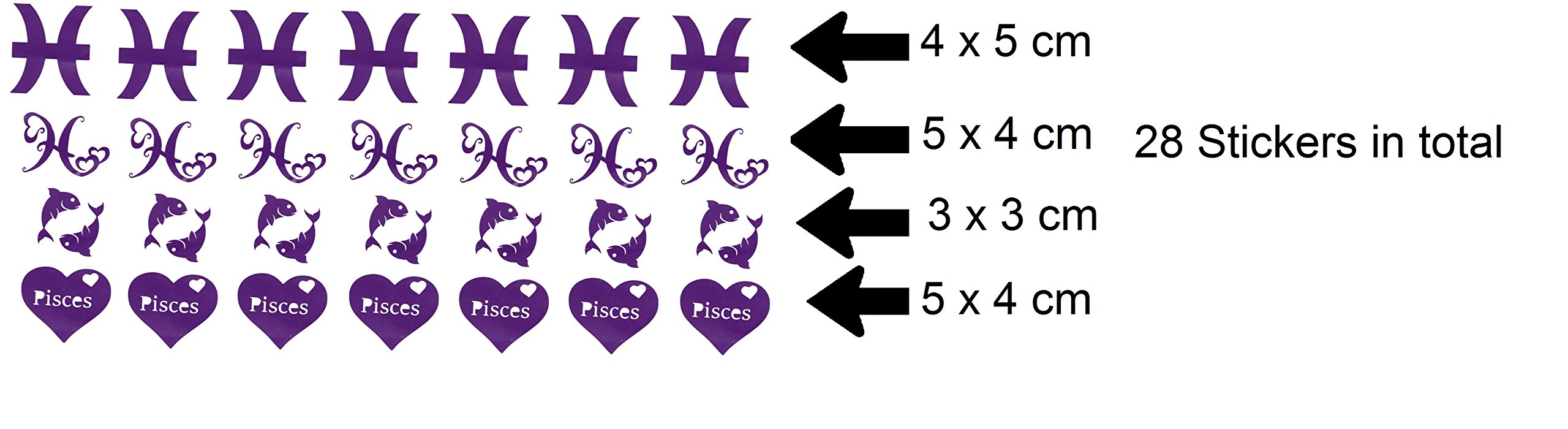 Pisces Zodiac Collection (Pisces Stickers Purple)