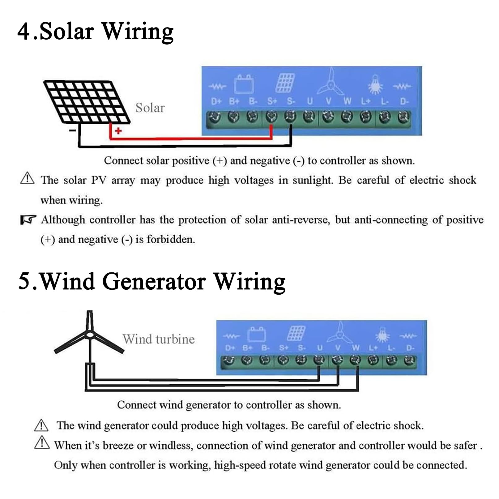 Regolatore di carica MPPT per turbina eolica ibrida solare per sistemi eolici e pannelli solari, schermo LCD, impostazioni di carica intelligenti, compatibile con lampade stradali