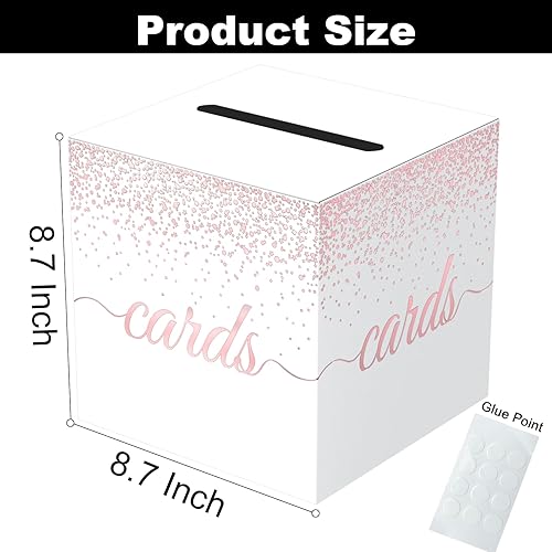 Miniatura 10 de Caja de tarjetas blanca, caja de recepción de tarjetas para cumpleaños, boda, novia, baby shower, graduación, aniversarios, decoraciones de fiesta