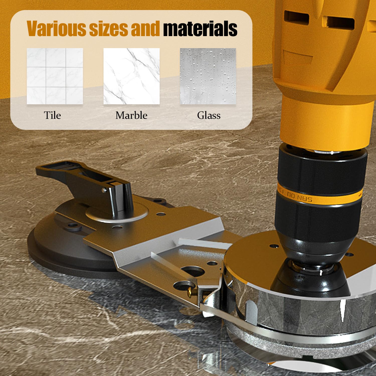 Posizionatore Perforazione Piastrelle Ceramica Striscia Fissaggio Acciaio Inossidabile Punte Trapano 6-150mm Vetro