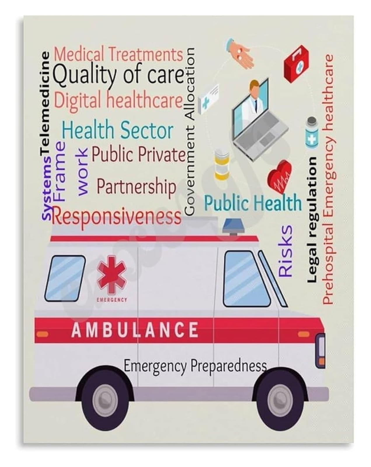 KCDFDVJFBM Strategic Telemedicine Poster Implementation Framework and Best Practices for Healthcare Executive Office(Unframed,12x18inch(30x45cm))