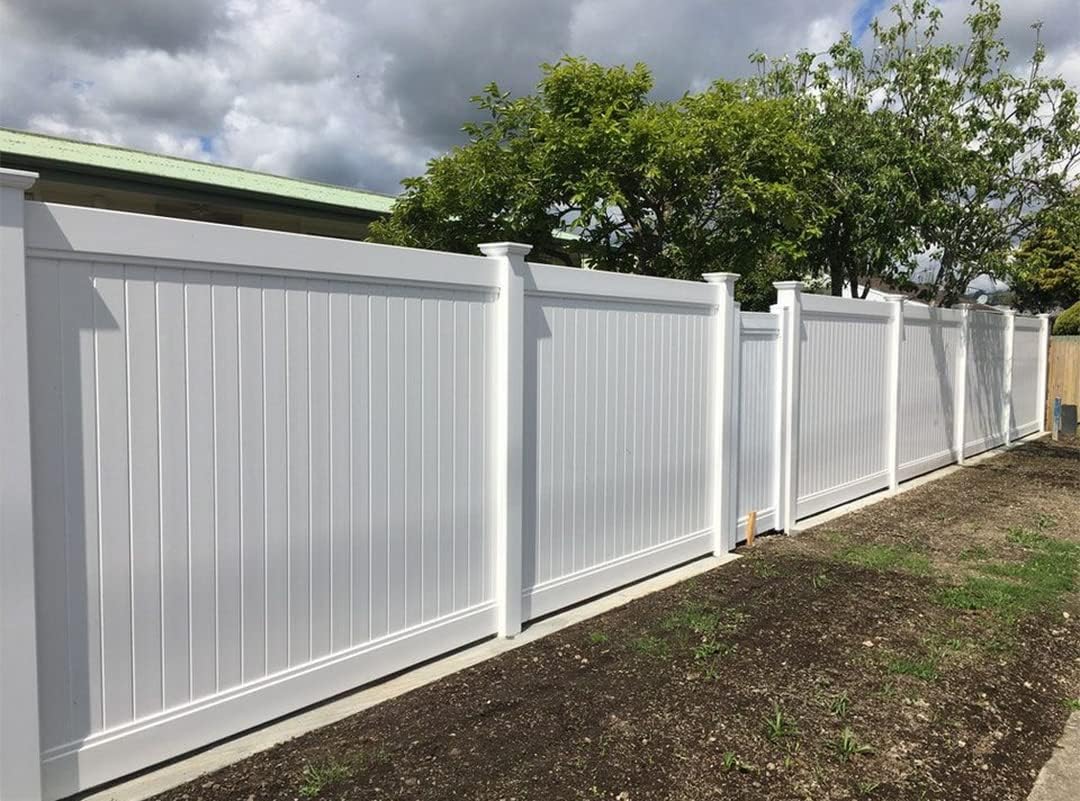 Canomo 4 x 4 White Vinyl New England Post Caps Pyramid Square Fence Post Top for 4" x 4" Vinyl Fence Post, Waterproof, Moisture-Proof and UV Resistant, 2 Packs