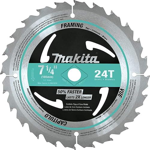 Miniatura 4 de Makita A-94839-10 Hoja de sierra circular con punta de carburo 24T de 7-14 pulgadas, marco, 10paquete