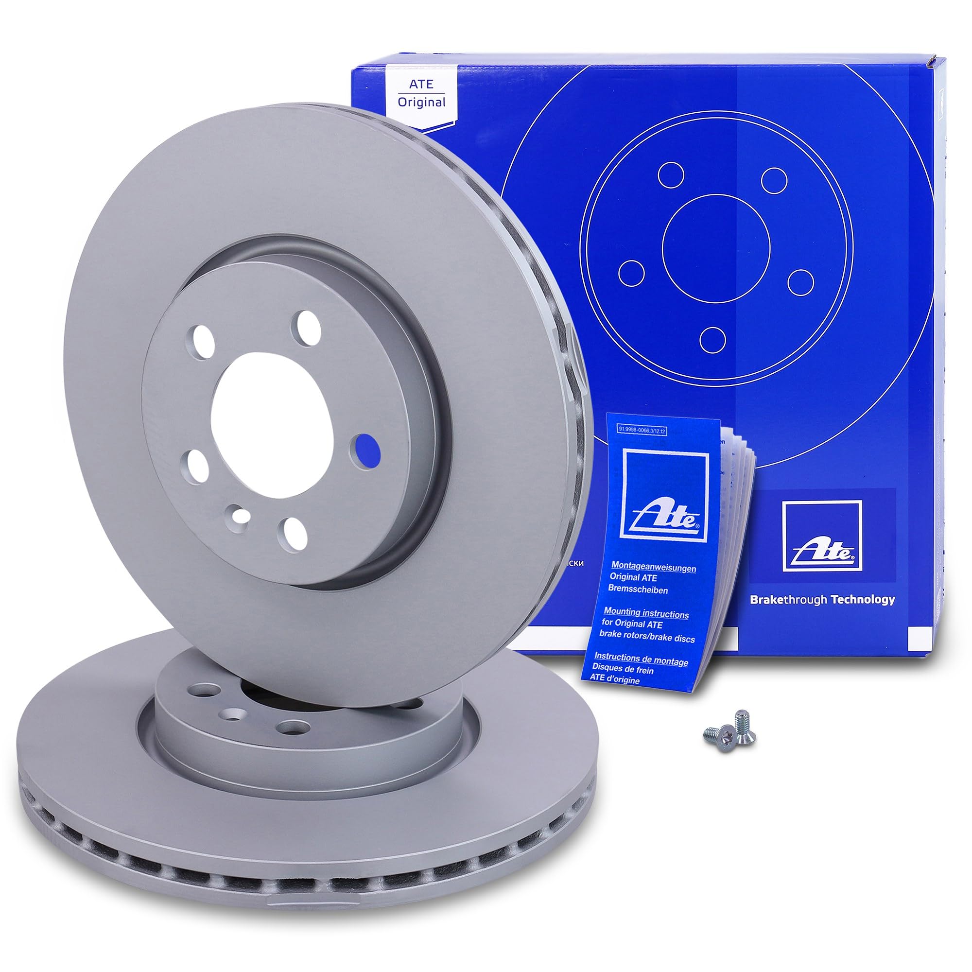 ATE Bremsenset Vorderachse inkl. Bremsschreiben vorne Ø275mm belüftet und Bremsbeläge vorne Kompatibel mit AUDI A1, SEAT ARONA, IBIZA 5, SKODA FABIA 4, KAMIQ, SCALA, VW POLO 6, TAIGO, T-CROSS