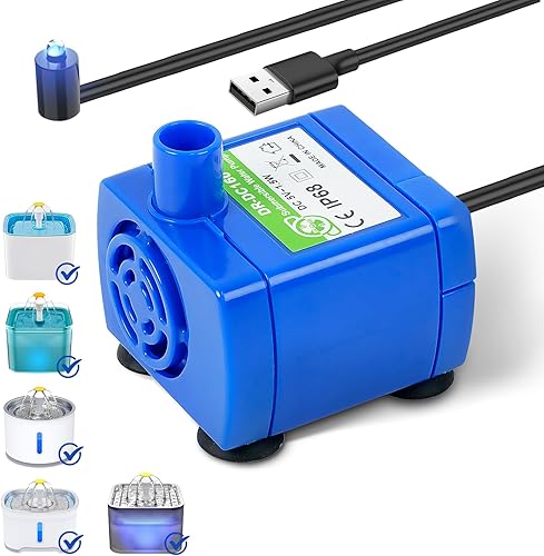 IP68 DR-DC160 Bomba de agua sumergible para gatos Bomba de fuente de agua para cerámica Tritone, acero inoxidable, fuentes redondas para gatos,