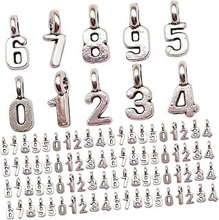 [HOMSFOU] 100個合数字チャーム ジュエリー用耐久性ペンダント ネックレス ブレスレット キーチェーン用数字ビーズ 卒業記念や記念日装飾に