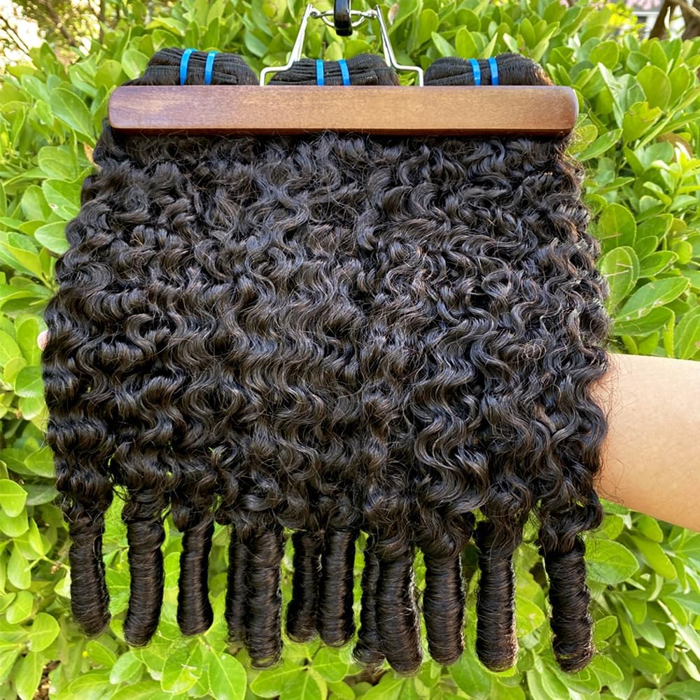 PerisModa Burmese Curly Human Hair Bundles 18 Inch 1 Bundle 12A 100% Unprocessed Virgin Hair 3C4A Curly Human Hair Bundles with Spiral Curls Natural Color No Shedding Tangle Free