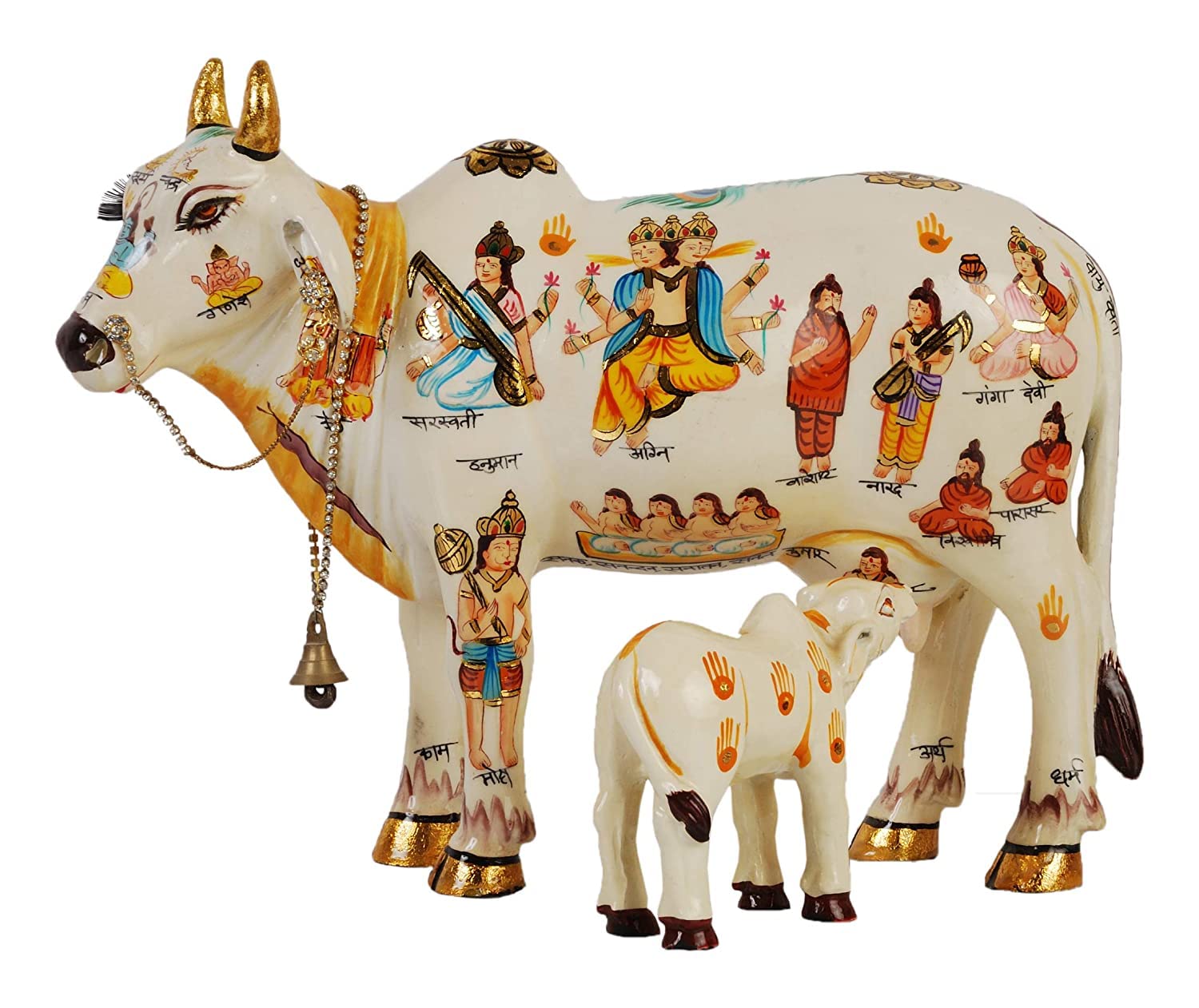 Buy LAKWAL Jodhpuri_ Cow_ and Calf, Kamdhenu Cow, Kamdhenu Cow with Calf,Cow & Calf Statue for