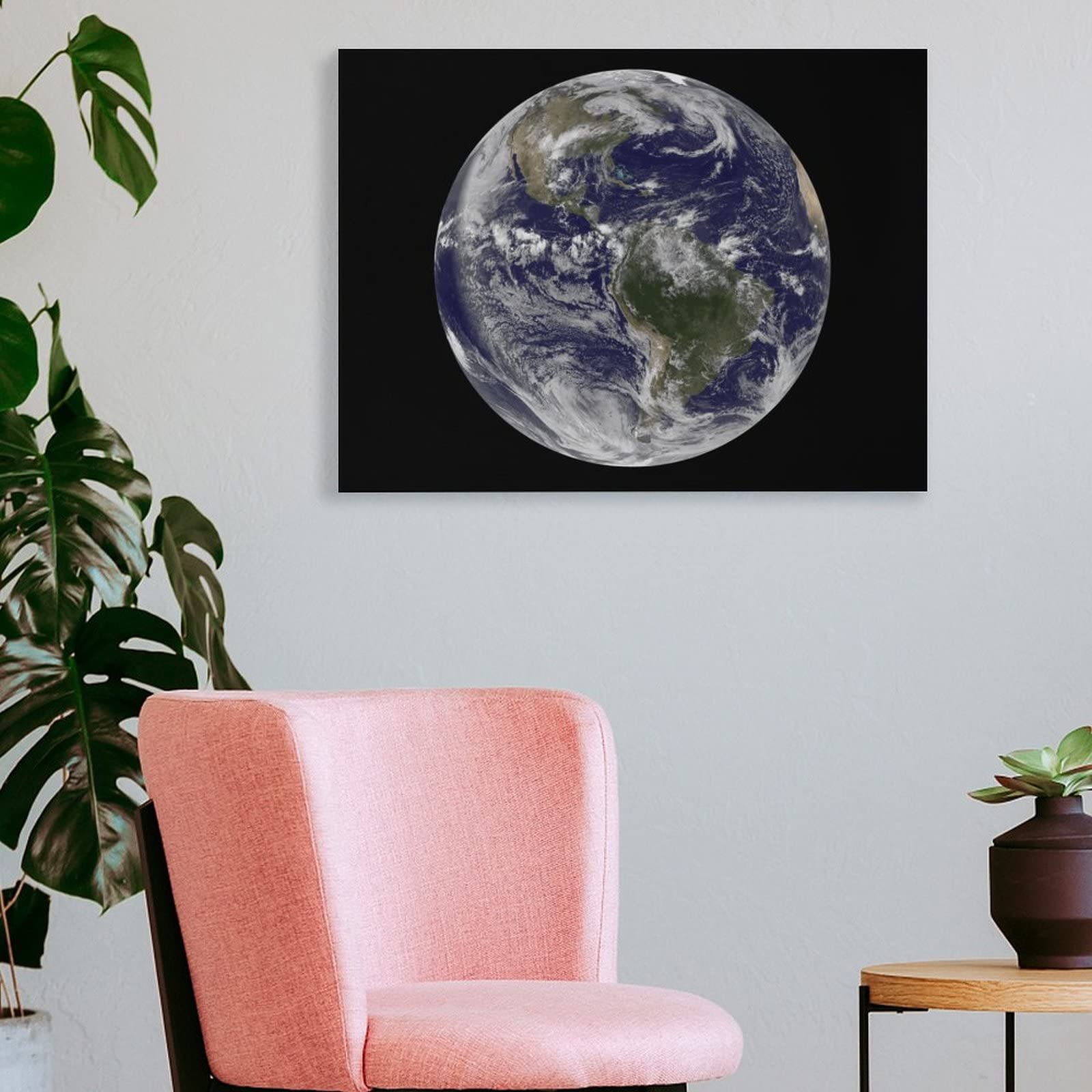 Amazon.co.jp: 宇宙の地球 絵画キャンバス壁アート複製画 ポスターが