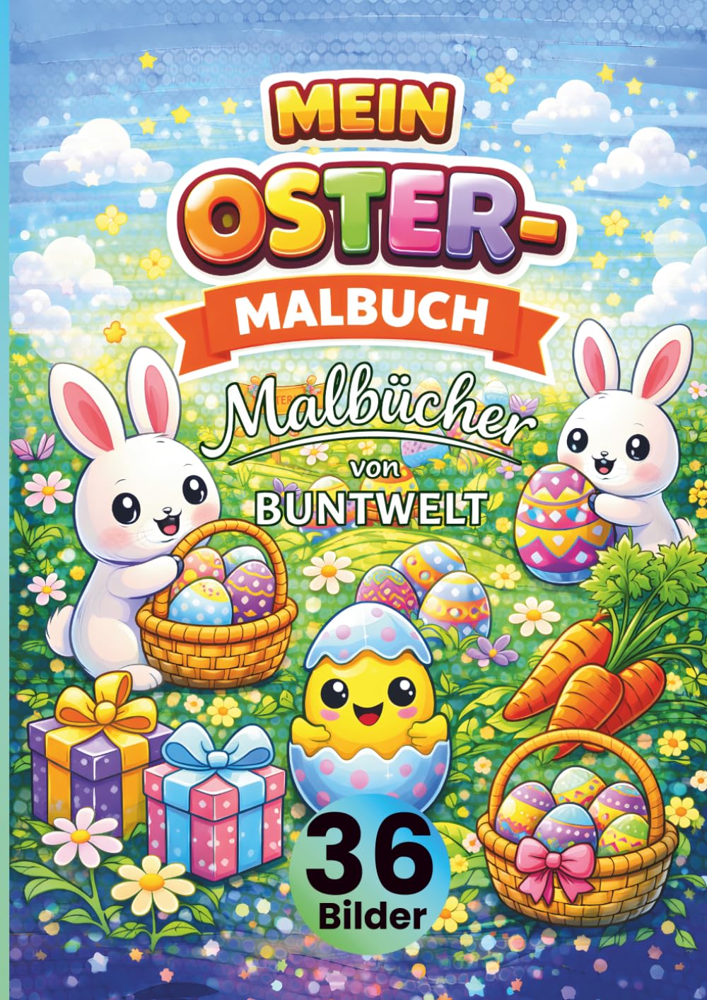 Mein Oster Malbuch für Kinder ab 3 Jahren: Oster-Motive zum Ausmalen – Ostern Ausmalbuch für Kinder mit Ostereiern & Osterhasen • große, klare Linien ... & Konzentration • DIN A4 Format • 36 Bilder •