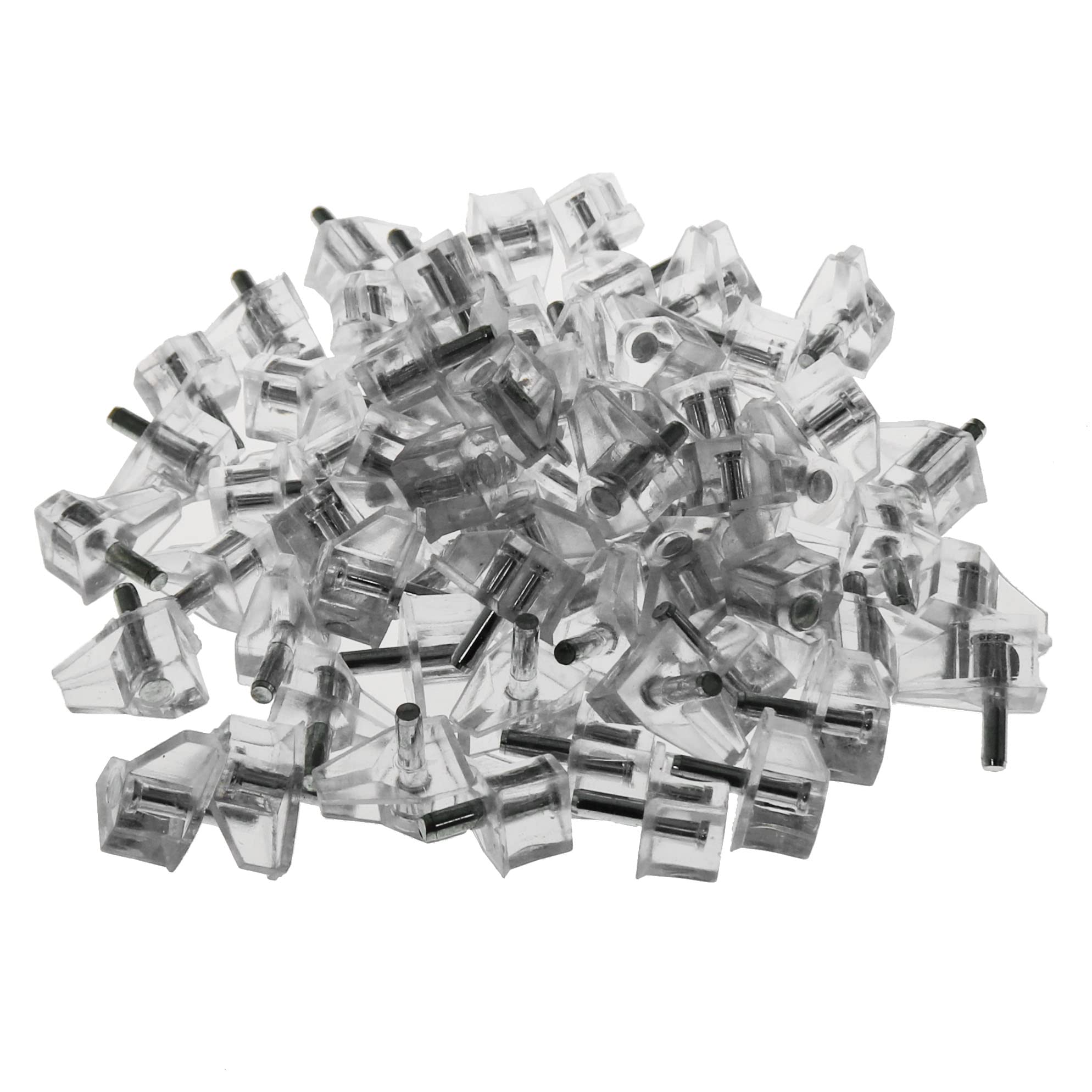 Shelf Support Peg MEETOOT 60pcs Transparent Plastic 1/8" Shelf Supports Studs with Steel Pins Kitchen Cabinet Shelf Pegs — Amazon image 4
