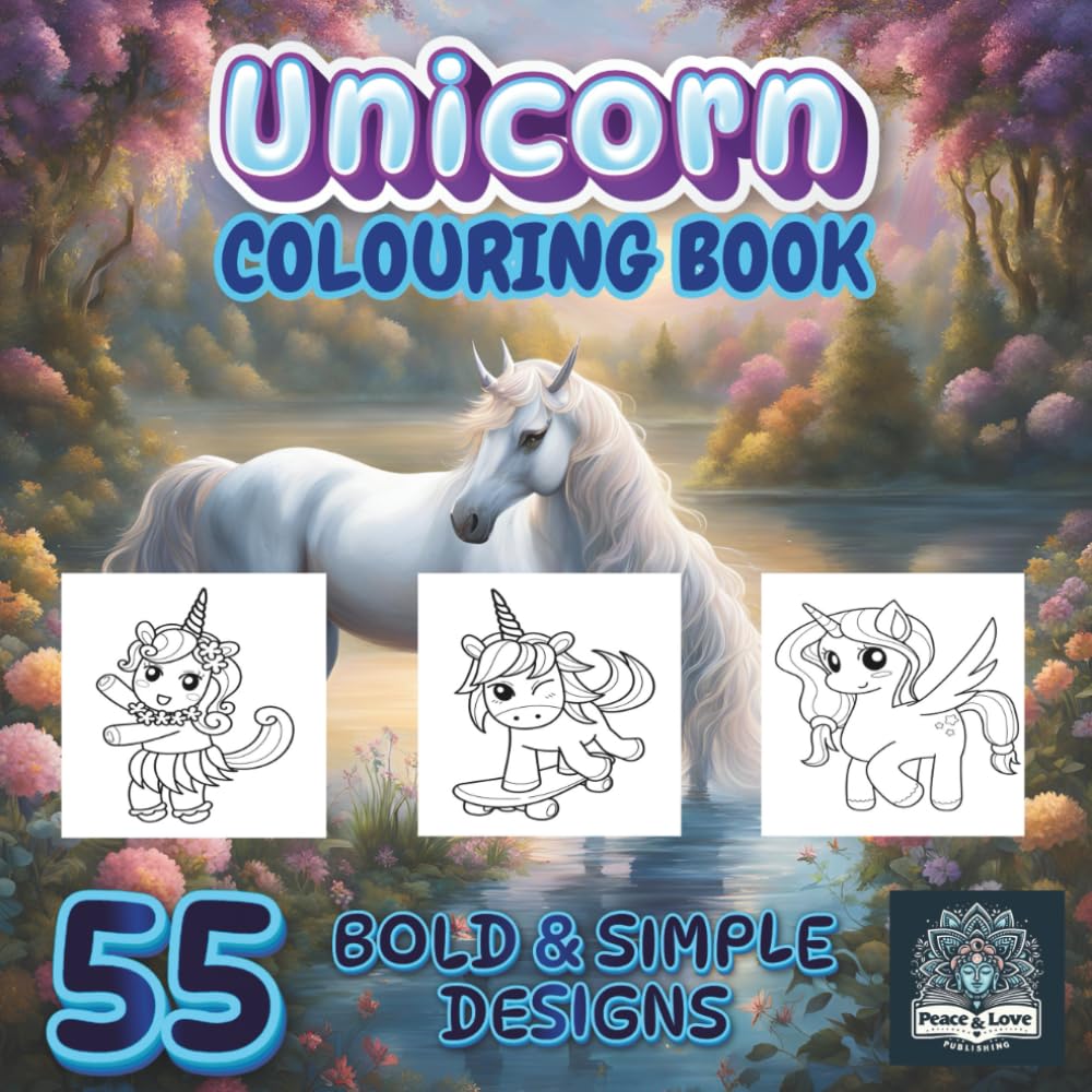 Unicorn Coloring Book: 55 Bold and Simple Designs