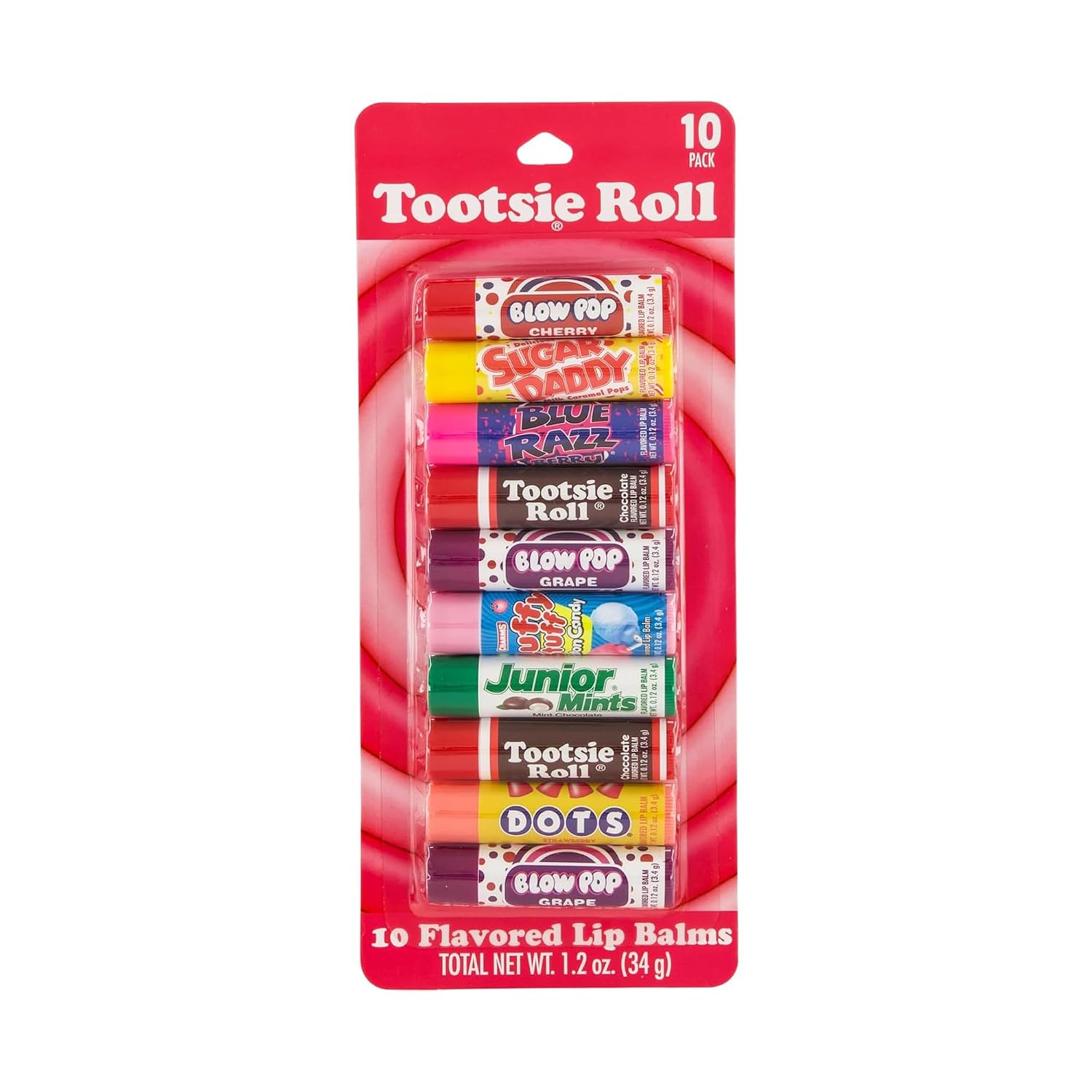 Sweets by Hershey 10 Flavored Lip Balms | Twizzlers, Jolly Rancher, Bubble Yum, Ice Breakers | Cruelty Free