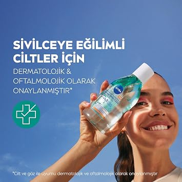 NIVEA Micellar Makyaj Temizleme Suyu Derma Skin Clear 200 Ml, Karşıtı,Niasinamid,Salisilik Asit,Pha