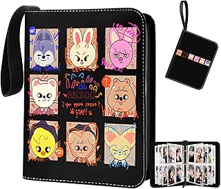 Comprar Stray Kids 400 bolsillos para tarjetas fotográficas, álbum de recortes de Kpop con 4 compartimentos, un total de 50 páginas, lindo álbum de fotos de dibujos animados, álbum de fotos de dibujos