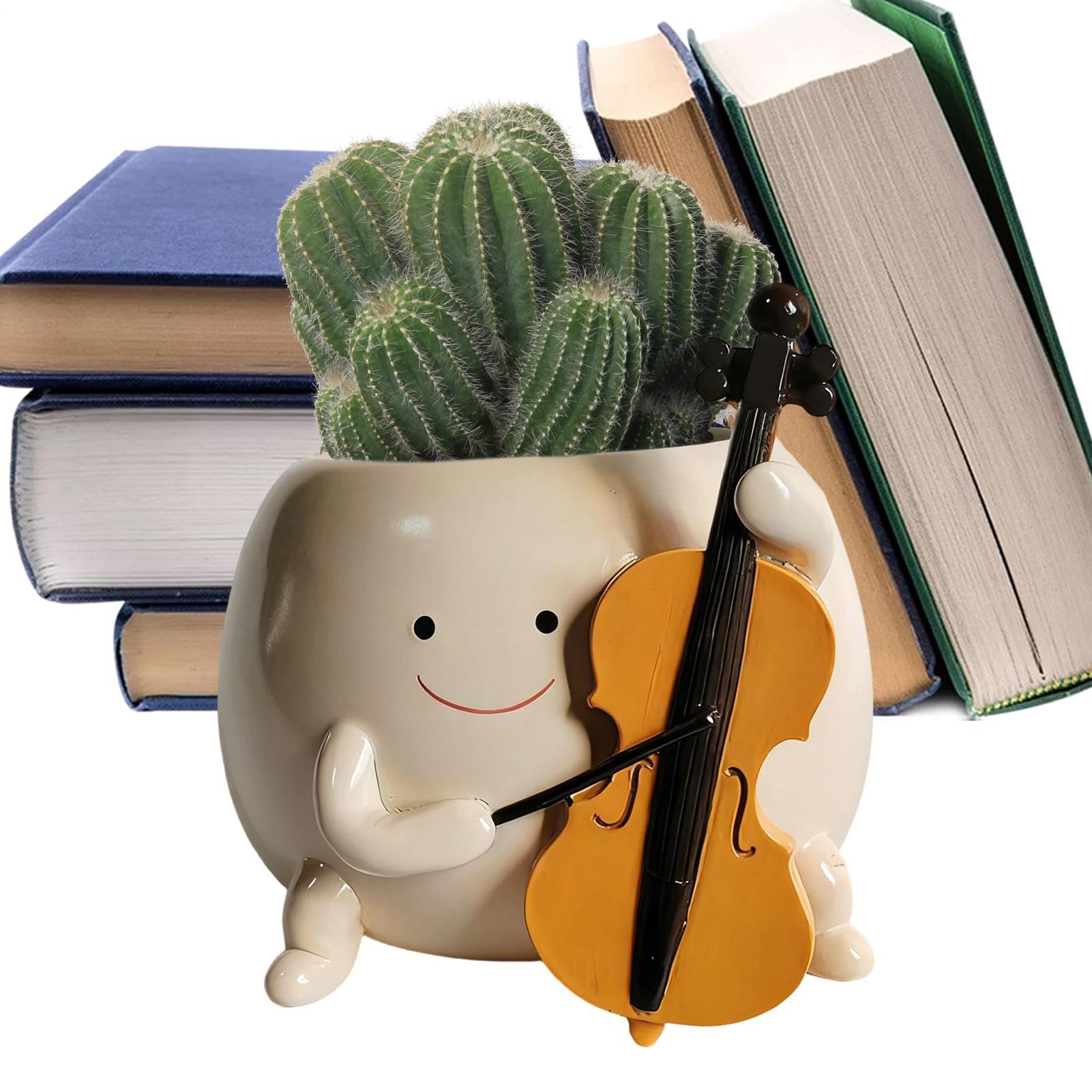 Pots de fleurs guitariste rigolo, une idee cadeau originale pour amoureux de musique
