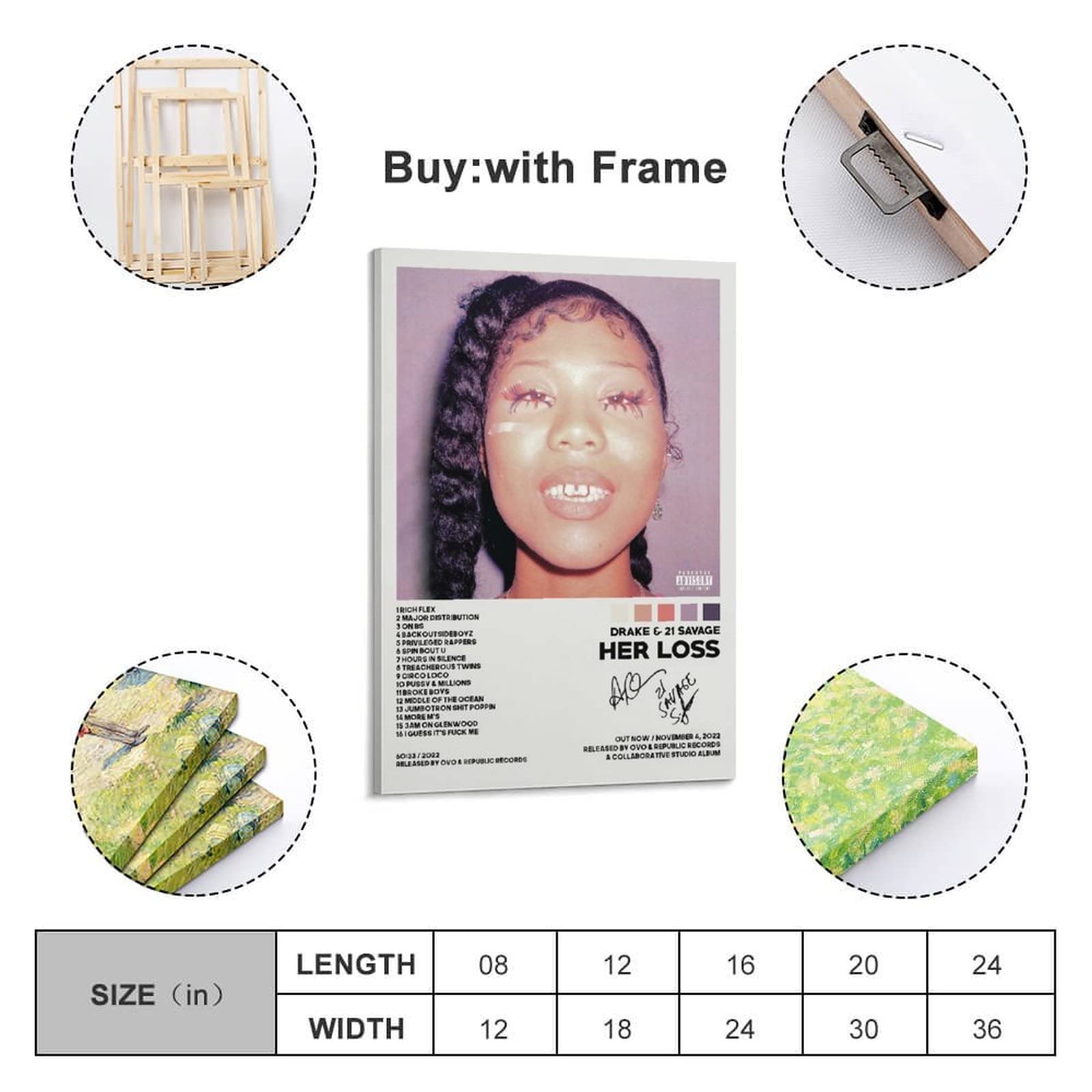 Amazon.co.jp: OFITIN Drake & 21 Savage ポスター Her Loss ポスター