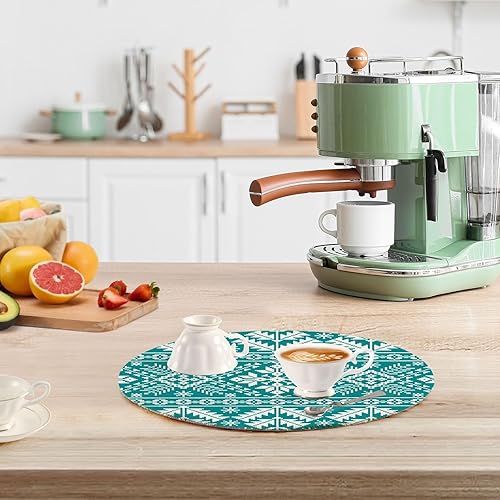 Miniatura 6 de 3 Pcs High Heat Trivet Christmas Green Pattern with Christmas Tree for Hot Dishes 15in Cotton Thread Weave Heat Resistant Mats for Stove Camper Must