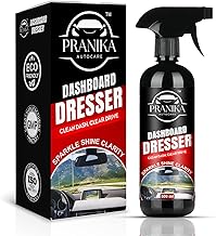 Pranika Autocare Dashboard Dresser Spray – Clean Dash, Clear Drive | Sparkle Shine Clarity | Eco-Friendly Interior Polish for Car Dashboard & Vinyl Surfaces – 500ml