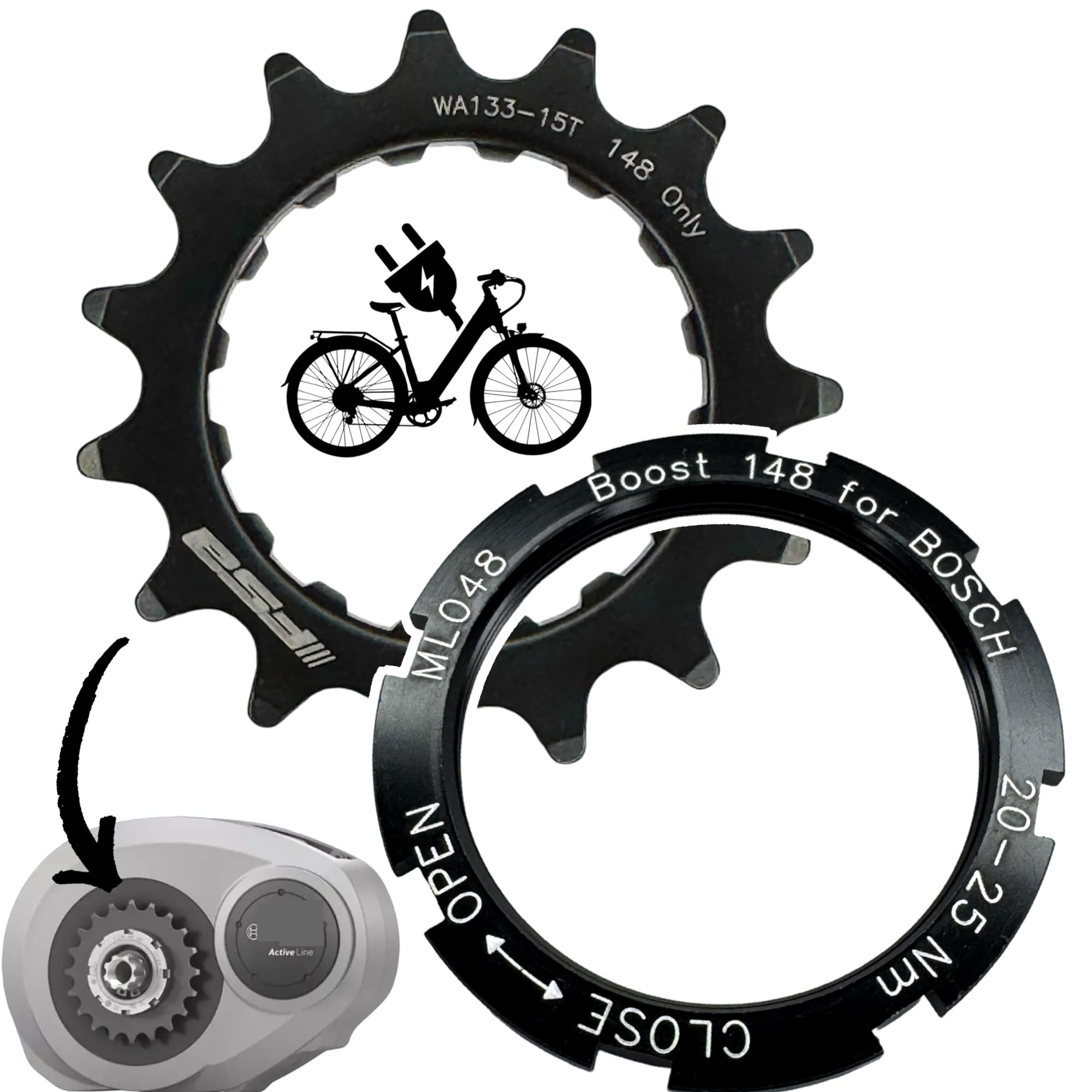 Kit Usura Pignone FSA 15Denti Boost 148 Per Bosch Gen2 - Nero - Foto 12
