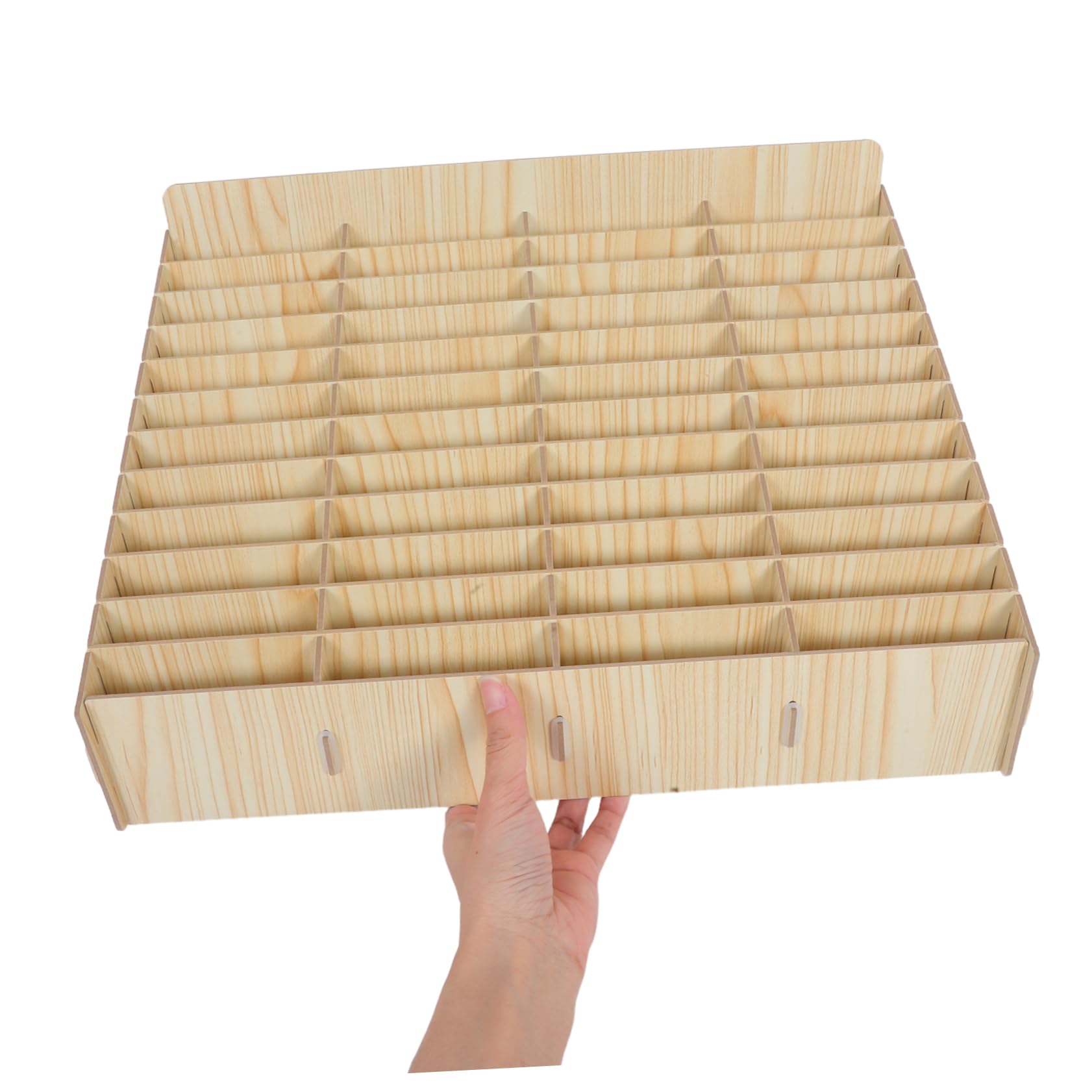 Healifty Organizador de Teléfono de Madera con Compartimentos Soporte de Escritorio Multicelda para Almacenamiento Seguro de Móviles Oficina Aula y Sala de Reuniones Diseño Compacto y