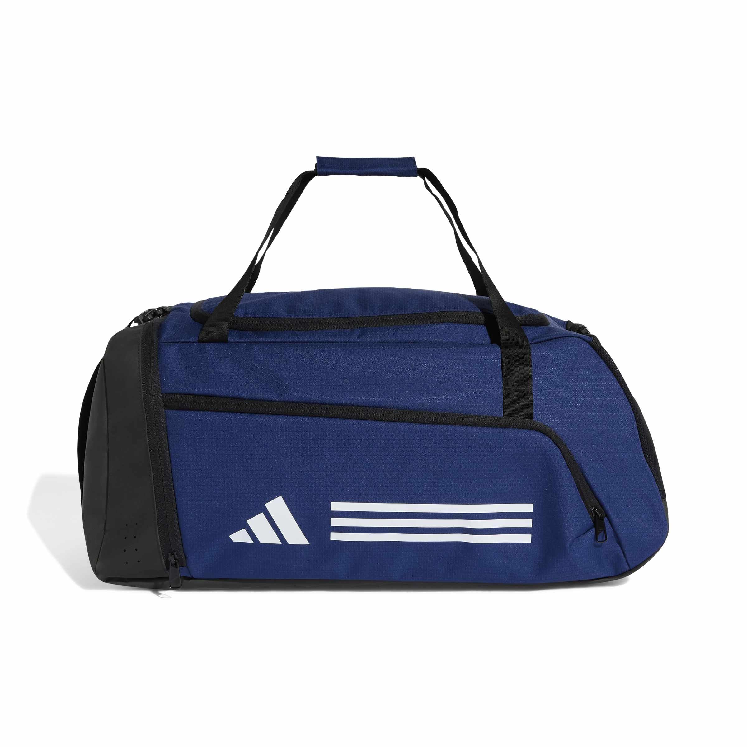 adidas Unisex Essentials 3-Stripes Duffel Bag, Dark Blue/White, M — image 1
