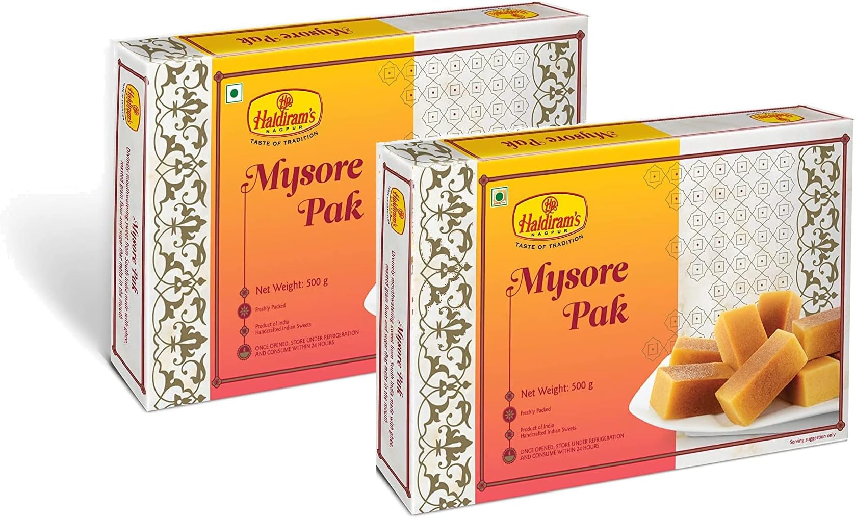 Haldiram's Nagpur Mysore Pak (500 g X Pack of 2)