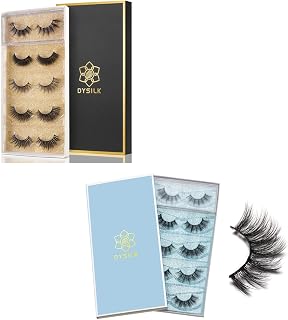 DYSILK False Lashes Wispy Eyelashes Faux Mink Lash Extension Kit 5 Pairs Pack