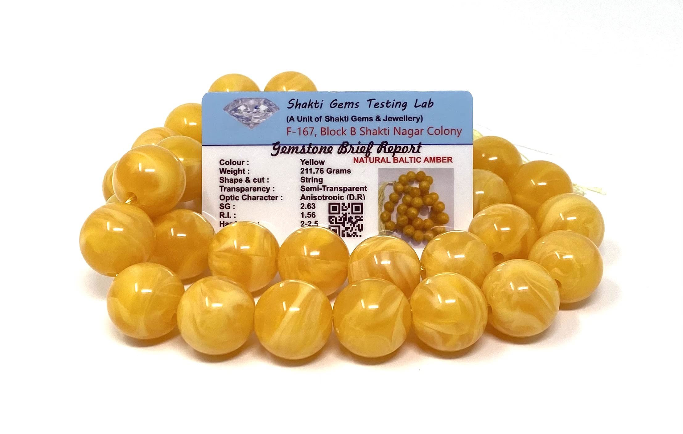 MAHANT JI 100% Natural and AAA+ Certified Round Beads Yellow Baltic Amber Mala Or Peeli Amber Mala for Migration Pain Relief With Lab Certificate (Weight Between 210 Gm To 220 Gm, Size 20 MM)-picture-46