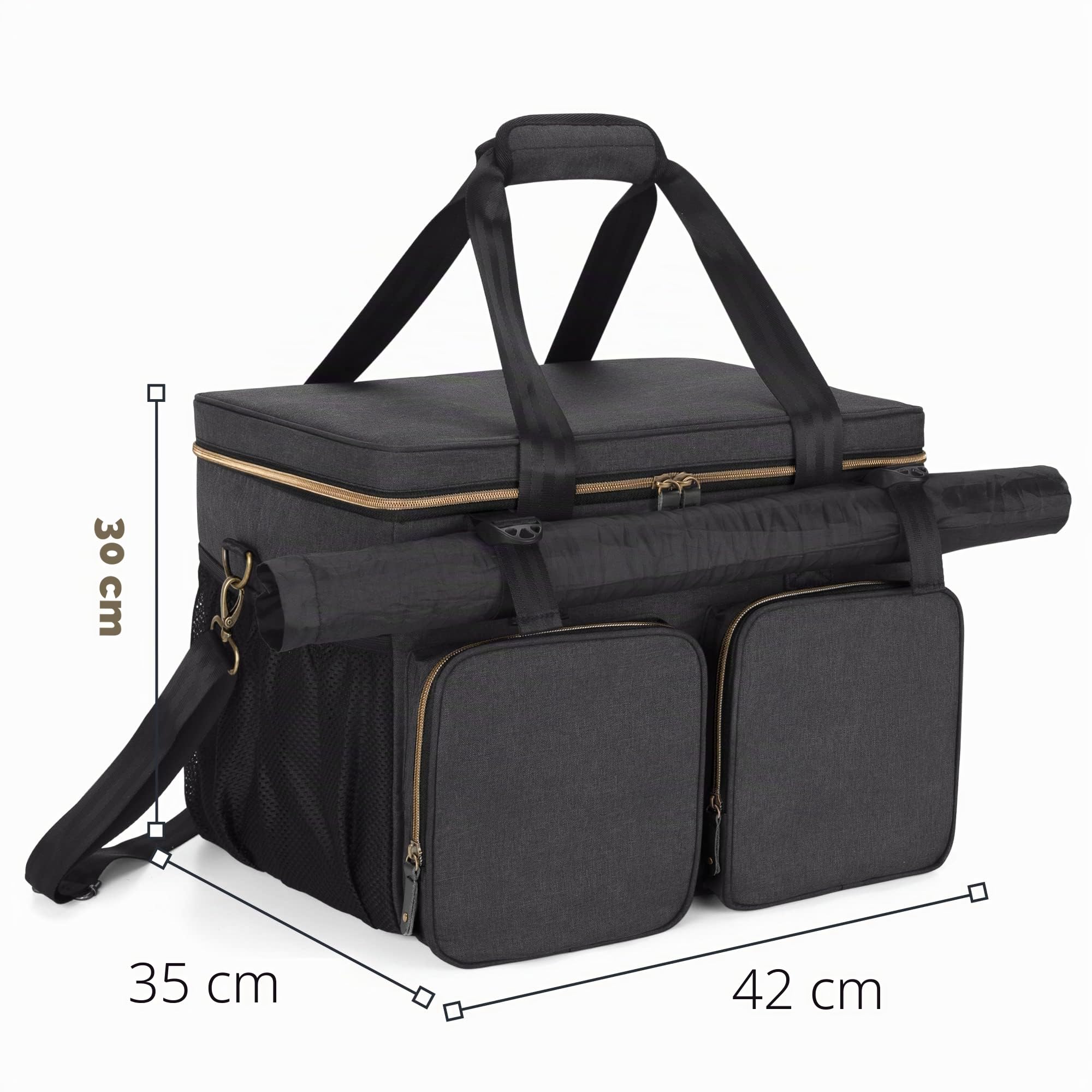 Trunab Sac Jeu de Société Rangement Porte Jeux de Plateau, Sac Voyage Convient à Plupart des Jeux de Société, avec Poignée, Bandoulière, 2 Agrafes pour Rouleau de Carte, des Pochettes Pratiques